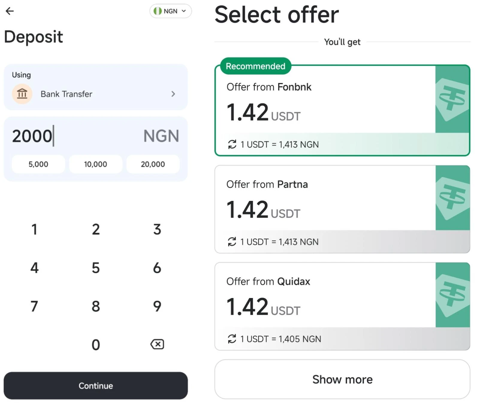 MiniPay Deposit partners