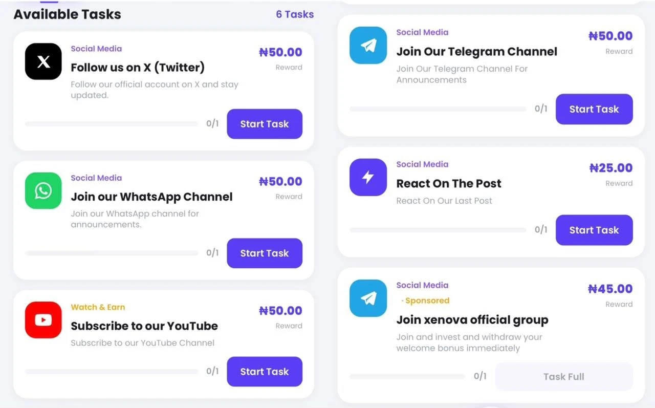 Tasks available on filora.org
