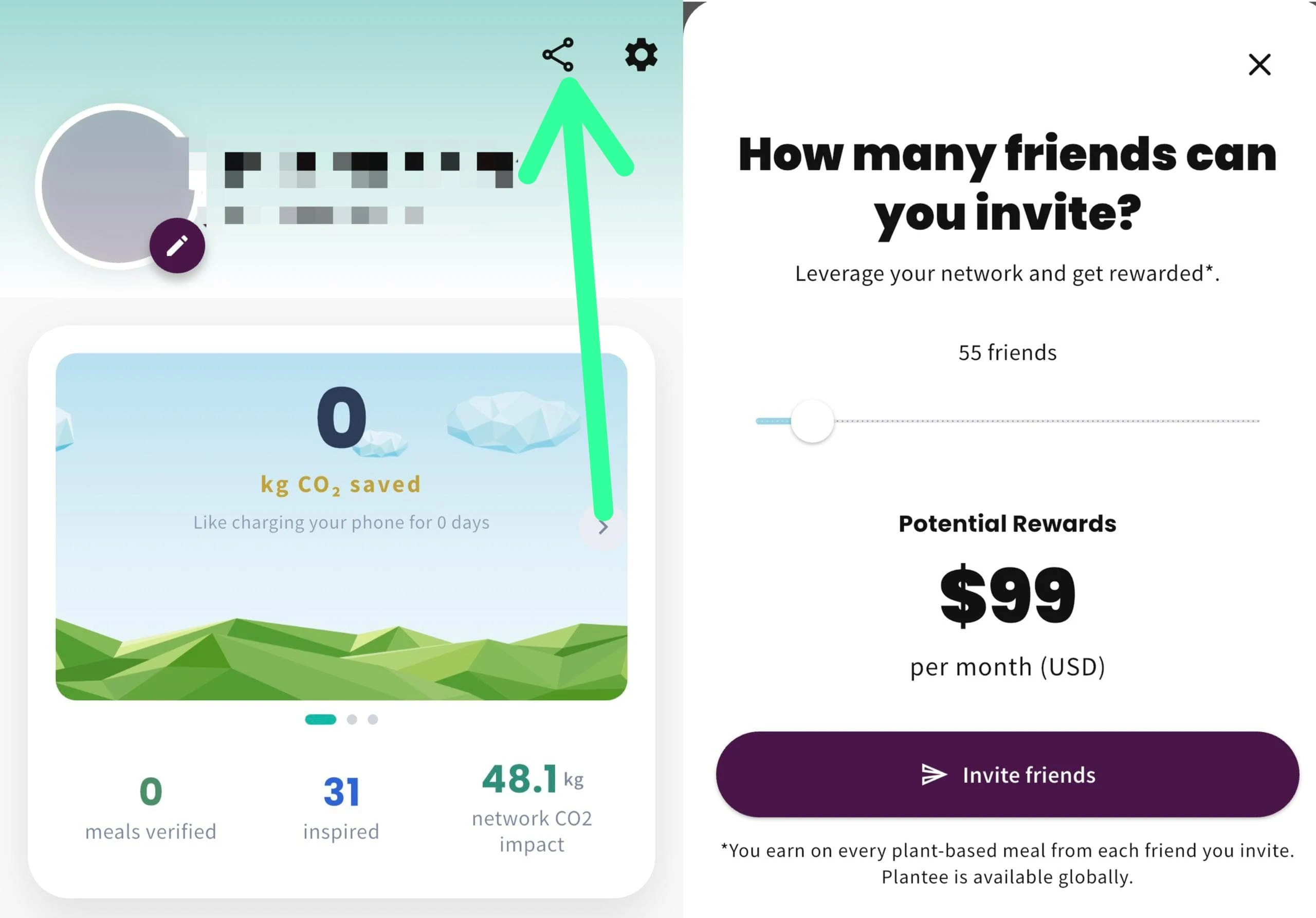 How to get plantee referral link